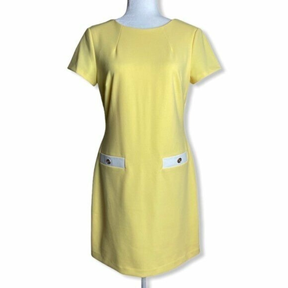 Tommy Hilfiger yellow colorblock shift dress